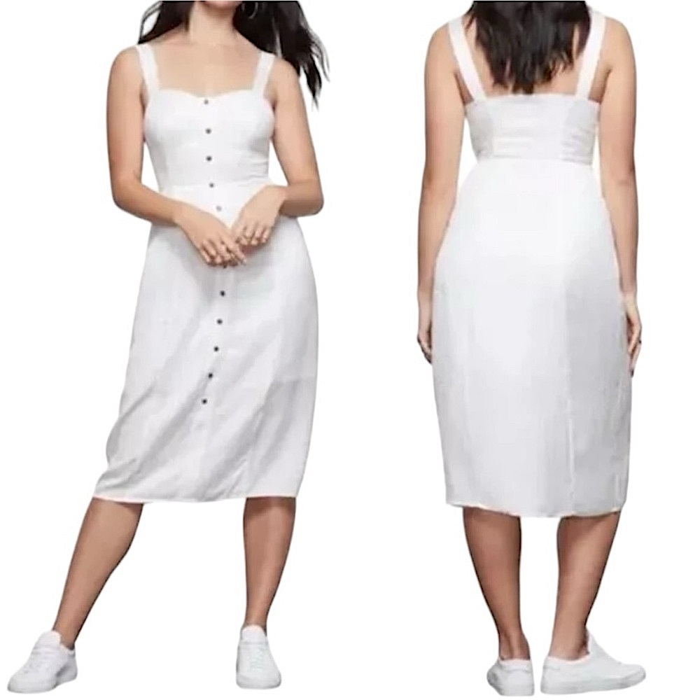 Good American The Bustier Jacquard Button Midi Dress size 5 (2XL) NWT - Picture 13 of 14